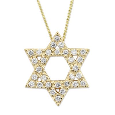 18K_Yellow_Gold_Diamond_Star_of_David_Pendant,_0.36cttw