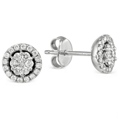 14K_White_Gold_Round_Diamond_Cluster_With_Diamond_Halo_Earrings,_0.50cttw