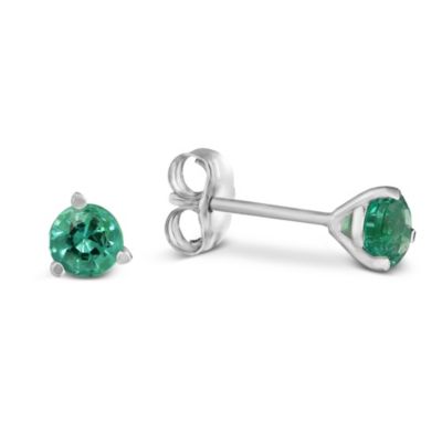 14K_White_Gold_Round_Emerald_Stud_Earrings,_4mm