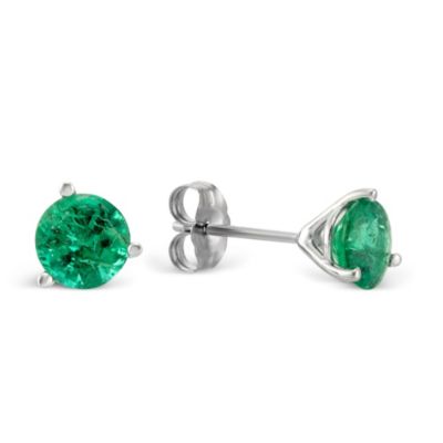 14K_Whit_Gold_Round_Emerald_Stud_Earrings,_6mm