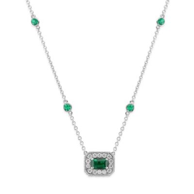 Christopher_Designs_18K_White_Gold_Emerald_Cut_Emerald,_Round_Emerald_and_Round_Diamond_Necklace