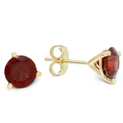 14K_Yellow_Gold_Round_Garnet_Stud_Earrings,_6mm