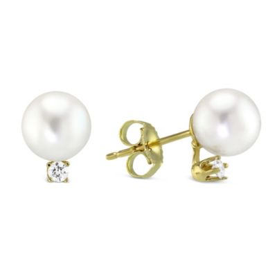 14K_Yellow_Gold_Cultured_Pearl_and_Diamond_Stud_Earrings