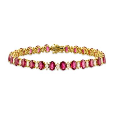 18K_Yellow_Gold_Ruby_and_Diamond_Bracelet,_7"