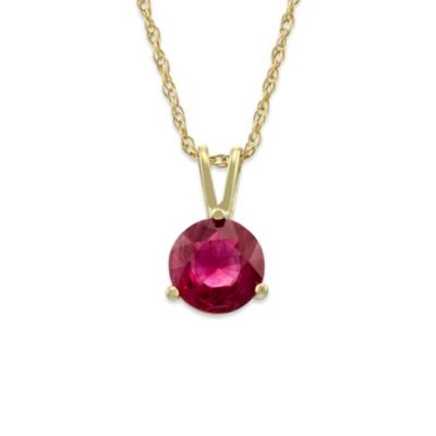 14K_Yellow_Gold_Round_Ruby_Pendant,_6mm