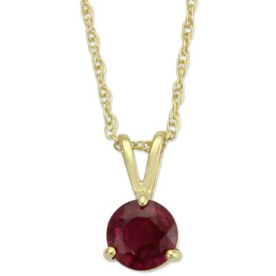 14K_Yellow_Gold_Round_Ruby_Pendant,_5mm