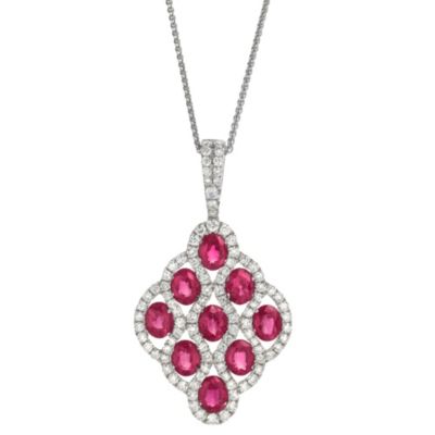 18K_White_Gold_Oval_Ruby_and_Round_Diamond_Pendant