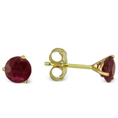 14K_Yellow_Gold_Round_Ruby_Stud_Earrings,_5mm