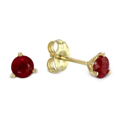 14K_Yellow_Gold_Round_Ruby_Stud_Earrings,_4mm