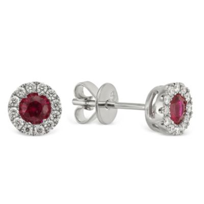 18K_White_Gold_Round_Ruby_and_Round_Diamond_Halo_Earrings