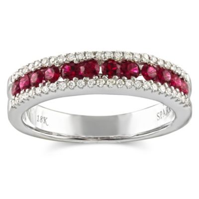 18K_White_Gold_Round_Ruby_and_Round_Diamond_Three_Row_Ring