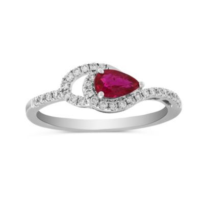14K_White_Gold_Pear_Shape_Ruby_and_Round_Diamond_Ring