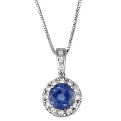 18K_White_Gold_Round_Sapphire_and_Diamond_Halo_Pendant