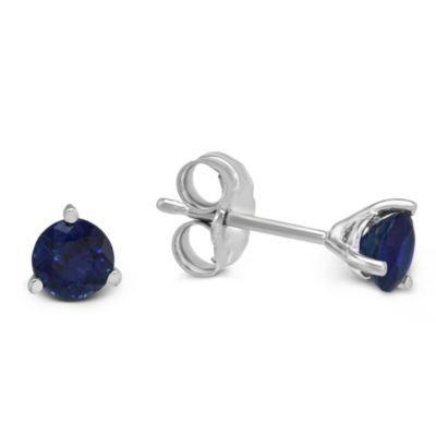 14K_White_Gold_Round_Sapphire_Stud_Earrings,_4mm