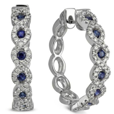 18K_White_Gold_Round_Sapphire_and_Diamond_Woven_Hoop_Earrings