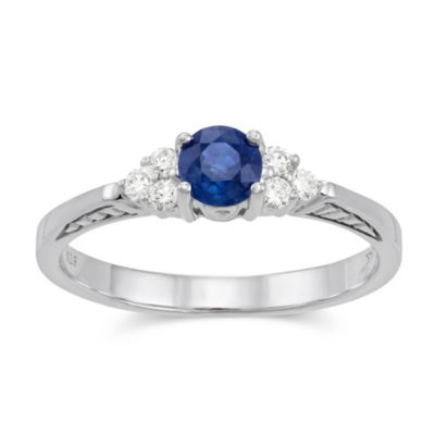 14K_White_Gold_Round_Sapphire_and_Round_Diamond_Ring