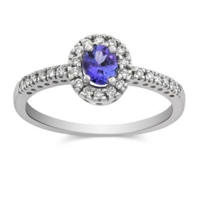 14K_White_Gold_Oval_Tanzanite_and_Round_Diamond_Ring