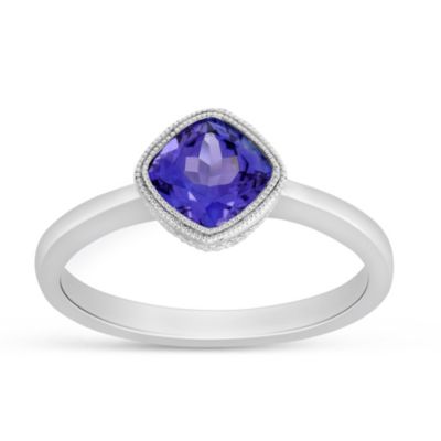 14K_White_Gold_Cushion_Tanzanite_Ring