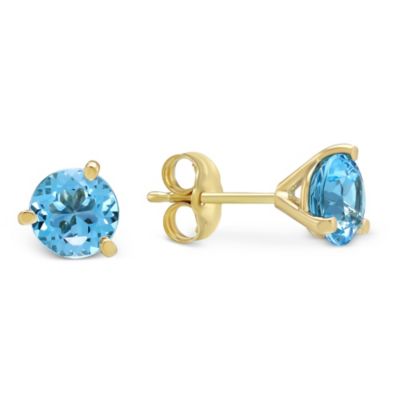 14K_Blue_Topaz_Stud_Earrings