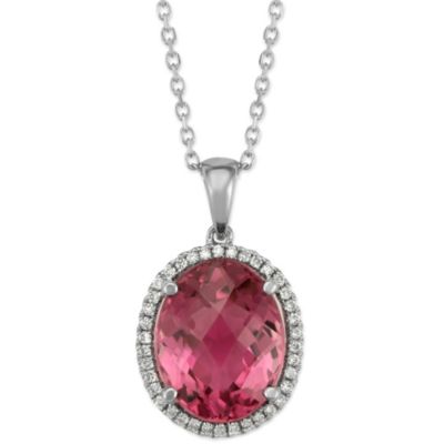 14K_White_Gold_Oval_Pink_Tourmaline_and_Diamond_Pendant