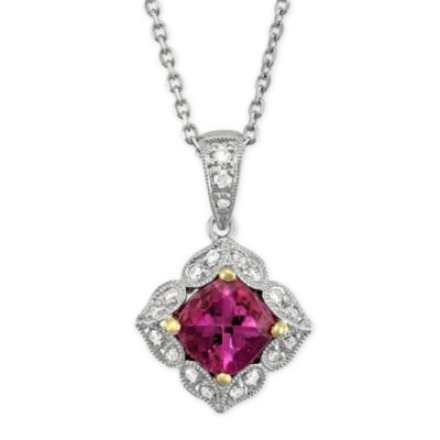 14K_Yellow_and_White_Gold_Cushion_Pink_Tourmaline_and_Round_Diamond_Pendant