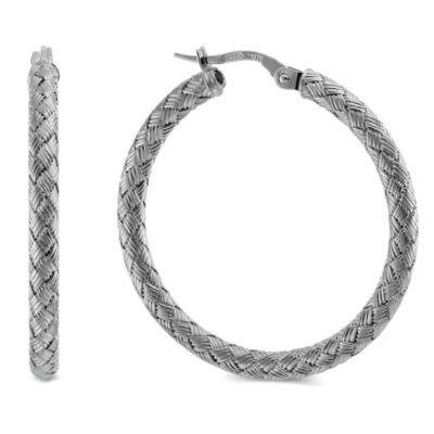 Roberto_Coin_Sterling_Silver_Woven_Hoop_Earrings