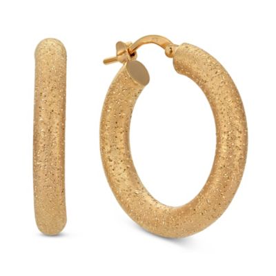 Sterling_Silver_and_Rose_Tone_Sparkle_Hoop_Earrings,_1"