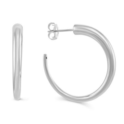 Sterling_Silver_Small_Tapered_Hoop_Earrings,_7/8"