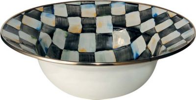 courtly check: MacKenzie-Childs Courtly Check Enamel Serving Bowl