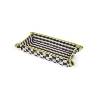 courtly check: MacKenzie Childs Courtly Check Baguette Basket