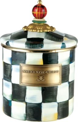 courtly check: MacKenzie-Childs Courtly Check Enamel Canister