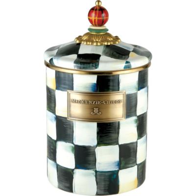 courtly check: MacKenzie-Childs Courtly Check Enamel Canister