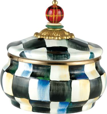 courtly check: MacKenzie-Childs Courtly Checked Squashed Pot Canister