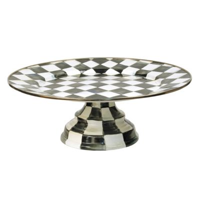 courtly check: MacKenzie-Childs Courtly Check Enamel Pedestal Platter