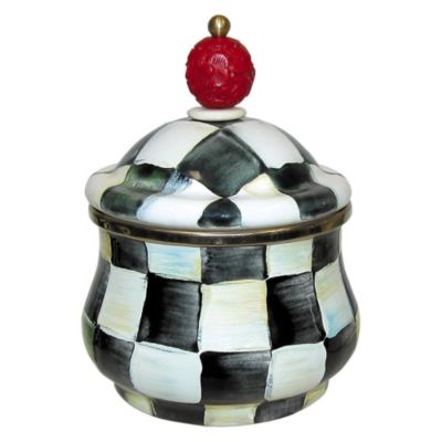 courtly check: MacKenzie-Childs Courtly Check Enamel Lidded Sugar Bowl