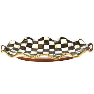 courtly check: Mackenzie-Childs Courtly Checks Large Oval Serving Platter