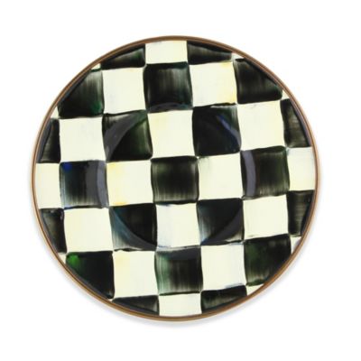 courtly check: MacKenzie-Childs Courtly Check Enamel Saucer