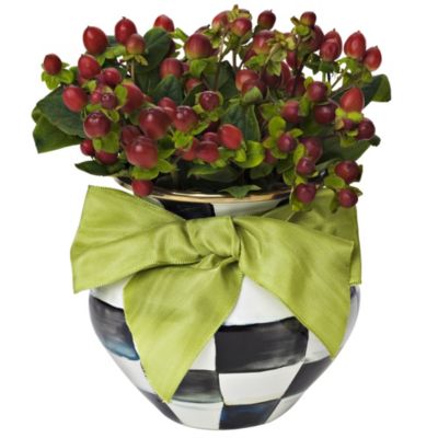 courtly check: MacKenzie-Childs Courtly Check Enamel Vase