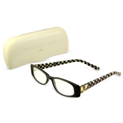 courtly check: Mackenzie Childs Courtly Check Black Reading Glasses