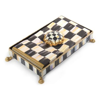 courtly check: MacKenzie Childs Courtly Check Napkin Holder Set Hostess