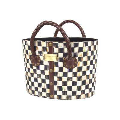 courtly check: MacKenzie Childs Courtly Check Large Bin