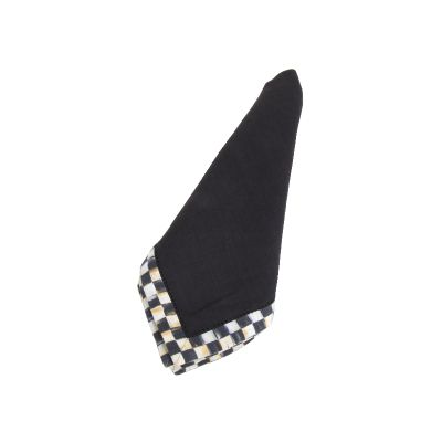 courtly check: MacKenzie Childs Courtly Check Hemstitch Napkin Black