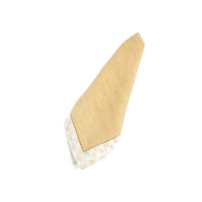 courtly check: MacKenzie Childs Courtly Check Hemstitch Napkin Honey