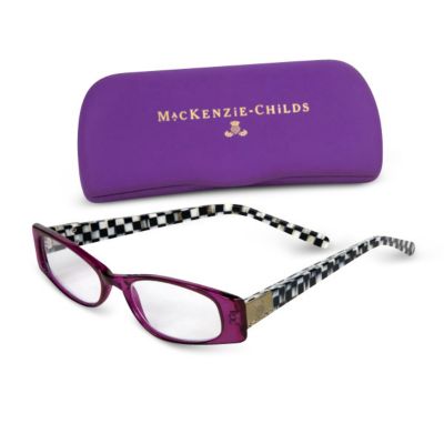 courtly check: MacKenzie Childs Courtly Check Purple Reading Glasses