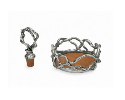 Michael_Aram_Wisteria_Wine_Coaster_and_Bottle_Stopper