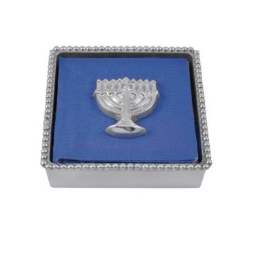 Mariposa_Beaded_Napkin_Box_with_Menorah_Weight