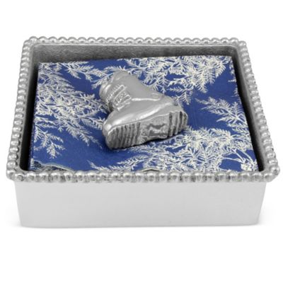 Mariposa_Beaded_Napkin_Box_With_Ski_Boot_Weight