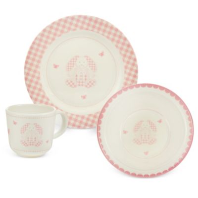 Reed_&_Barton_Gingham_Bunny_3_Piece_Dinnerware_Set