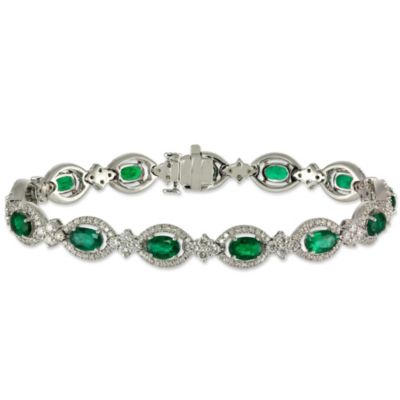 18K_White_Gold_Emerald_and_Diamond_Bracelet