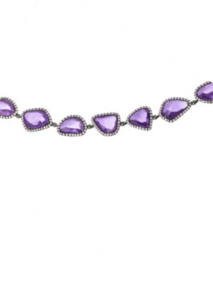 18K_White_Gold_and_Black_Rhodium_Faceted_Purple_Sapphire_Slice_and_Round_Diamond_Bracelet